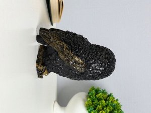 Фигурка гипс «Сова на пеньке», 14x9x10 см, чёрная