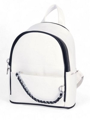 Рюкзак-мини женский на молнии, с карманом, размер 21x12x27 см, белый