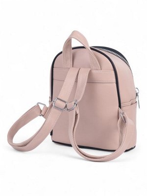 Рюкзак-мини женский на молнии, с карманом, размер 21x12x27 см, бежевый