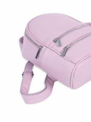 Рюкзак-мини женский на молнии, с карманом, размер 22x12x25 см, розовый