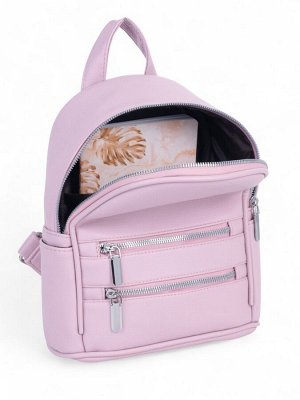 Рюкзак-мини женский на молнии, с карманом, размер 22x12x25 см, розовый
