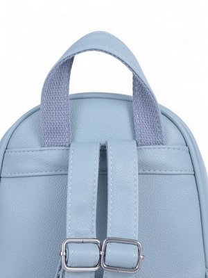 Рюкзак-мини женский на молнии, с карманом, размер 22x14x26 см, голубой