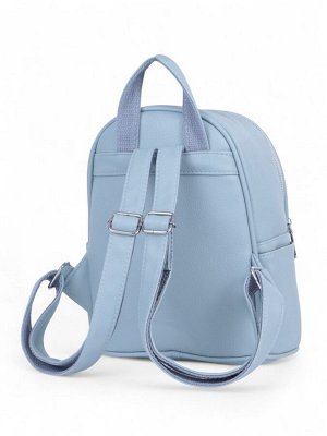 Рюкзак-мини женский на молнии, с карманом, размер 22x14x26 см, голубой