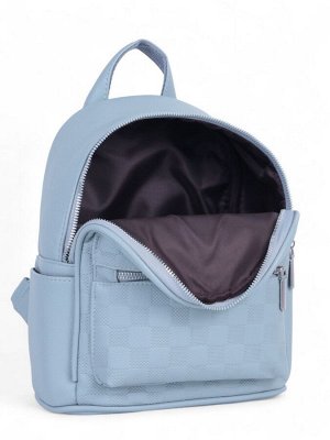Рюкзак-мини женский на молнии, с карманом, размер 22x14x26 см, голубой