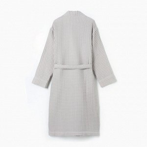 Халат вафельный женский удлиненный Этель "Boho", цв.серебряный,100%хл, 290 г/м2
