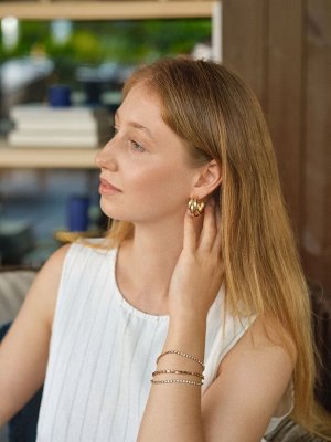 Браслет со стразами «Сияй» нить кругами, цвет белый в золоте, 18 см