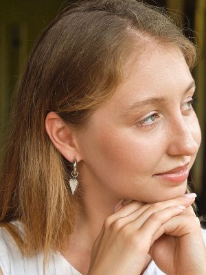 Серьги трансформеры «Сердце» со стразами, цвет серебро