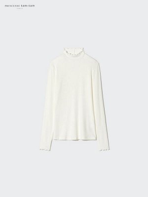 UNIQLO - термолонгслив с добавлением кашемира с высоким воротом - 00 WHITE