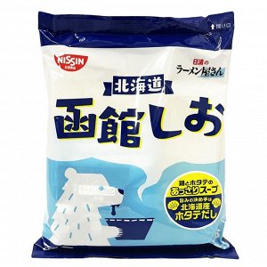 Суп-лапша NISSIN б/п рамен Хакодате Шио на бульоне из хоккайдского морского гребешка 87гр/30