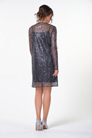 Платье Микела №2.Цвет:черный/серебро
