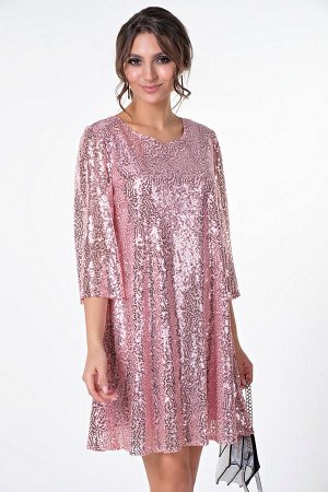 Платье Элоиза №12.Цвет:розовый/пайетки