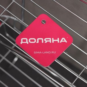 Полка для ванной Доляна «Волна», двухъярусная, на присосках, 2 крючка, 25x11x45 см, хромированная