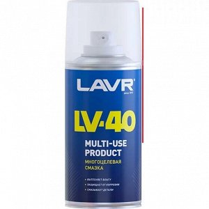 Смазка проникающая (жидкий ключ) Lavr LV-40, многоцелевая, антикоррозийная, аэрозоль 210мл, арт. Ln1484