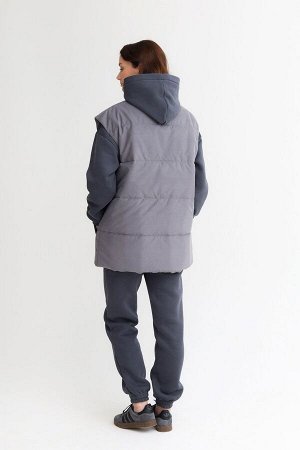 Жилет со стойкой oversize графит