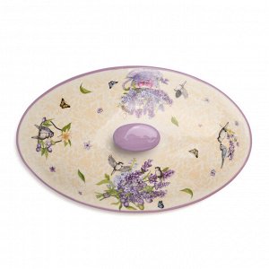 Овальная форма для запекания с крышкой Agness "Лаванда", 3,2 л, 37,5x22x15,5 см, 1 шт.