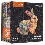 Пазл деревянный Милый кролик Unidragon 16x17 см, 100 деталей