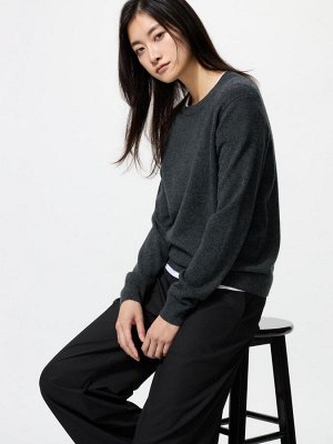 UNIQLO - кашемировый свитер с круглым вырезом