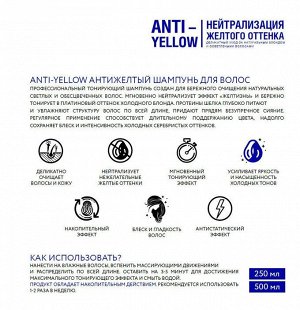 Оллин ANTI-YELLOW Антижелтый шампунь для волос 250мл OLLIN PROFESSIONAL Оллин