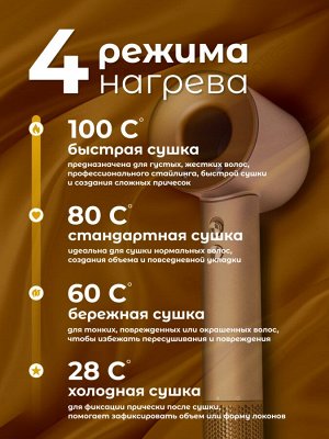 Фен для волос  Hair Dryer ( HD15 ) / Фен розовый / Фен 5в1 / Фен с насадками / Фен