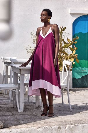 Платье Black Cotton Linen, Sand Cotton Linen, Wine Cotton Linen