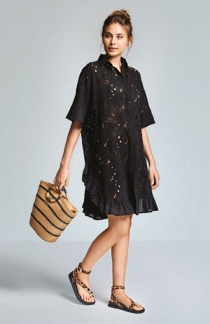 Платье Black Cotton, Lilac Cotton, White Cotton