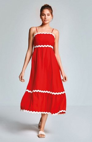 Платье Black Polyester, Navy Blue Polyester, Red Polyester