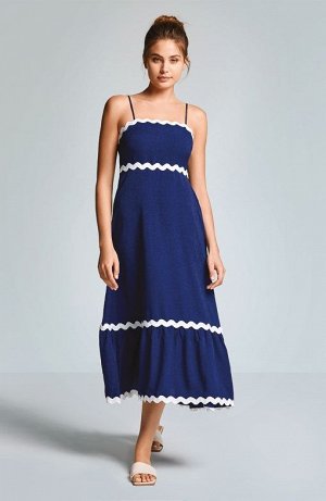 Платье Black Polyester, Navy Blue Polyester, Red Polyester