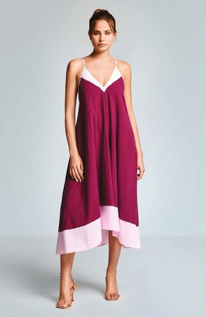 Платье Black Cotton Linen, Sand Cotton Linen, Wine Cotton Linen