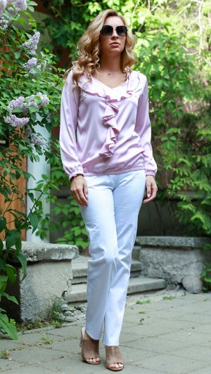 Блуза "Руслана" 58310 шелк/облачно-розовый