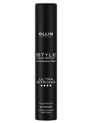 OLLIN STYLE Лак для волос ультрасильной фиксации без отдушки 400мл