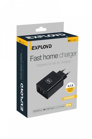 Exployd, 4.1А, 1хUSB+Type-C, чёрный