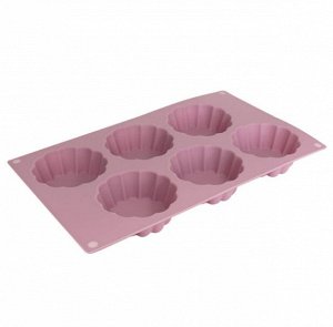 "Plum" Форма для выпечки "Миникекс" 30х17,5х3см, 6яч. цв.сливовый