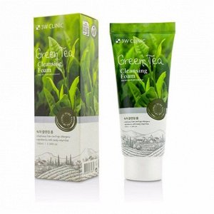 3W CLINIC Пенка для умывания с зелёным чаем, Green Tea Cleansing Foam, 100 мл!!