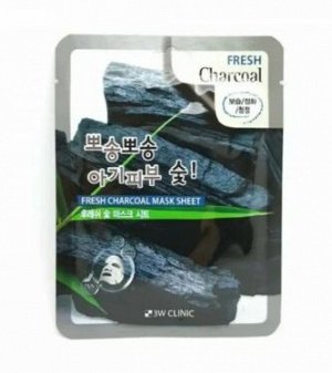 3W CLINIC Тканевая маска для лица с древесным углем, FRESH CHARCOAL MASK SHEET, 23 гр