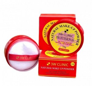 3W CLINIC Рассыпчатая пудра для лица, NATURAL MAKE-UP POWDER #10 (TRANSLUCENT PEARL), тон №10, 30 г