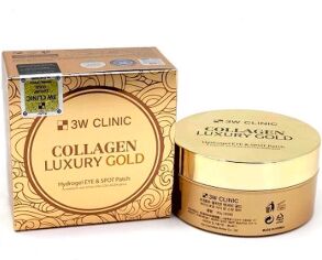 3W CLINIC Гидрогелевые патчи для кожи вокруг глаз с коллагеном и золотом COLLAGEN&LUXURY 90гр. 60 шт