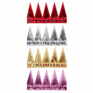 Корона карнавальная СНОУ БУМ 60х12 см, полиэстер, 4 цвета, арт.12-02
