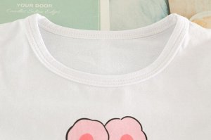 Костюмы для девочки (футболка+комбинезон) с принтом
