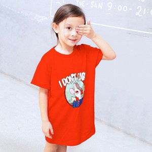 Платье-футболка для девочки с принтом