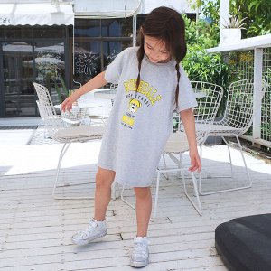 Платье-футболка для девочки с принтом