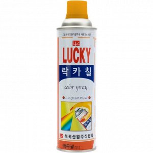 Краска аэрозольная Lucky, многоцелевая нитроэмаль, золотая, цветовой код RAL 1036, баллон 530мл, арт. LС-341