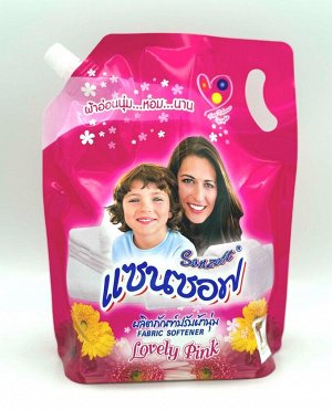 Кондиционер для белья Sanzoft Розовые цветы SANZOFT FABRIC SOFTENER LOVELY PINK, м/уп 1800мл