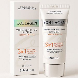 Отбеливающий солнцезащитный крем с коллагеном Enough Whitening Collagen Moisture Sun Cream SPF50+ PA++++, 50 г