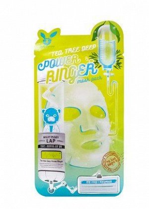 Elizavecca Тканевая маска для лица Чайное дерево Power Ringer Mask Pack Tea Tree Deep, 23 мл