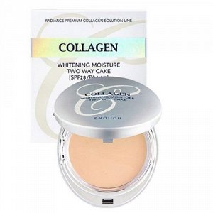 Enough. Сияющая пудра с коллагеном со сменным блоком Collagen Whitening moisture twoway cake#21,13г