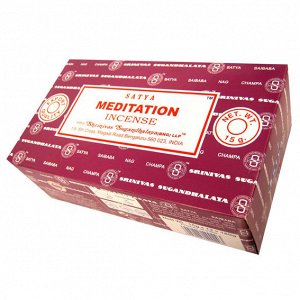 SATYA прямоуг. благовония Meditation МЕДИТАЦИЯ 15гр. блок 12шт.
