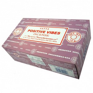 SATYA прямоуг. благовония Positive Vibes ПОЗИТИВНЫЕ ВИБРАЦИИ 15гр. блок 12шт.