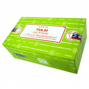 SATYA прямоуг. благовония Tulsi ТУЛАСИ (БАЗИЛИК) 15гр. блок 12шт.