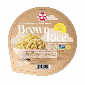 Готовый белый рис с добавлением коричневого риса "BROWN RICE" 210г