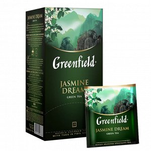 ай GREENFIELD (Гринфилд) "Jasmine Dream", зеленый, с жасмином, 25 пак